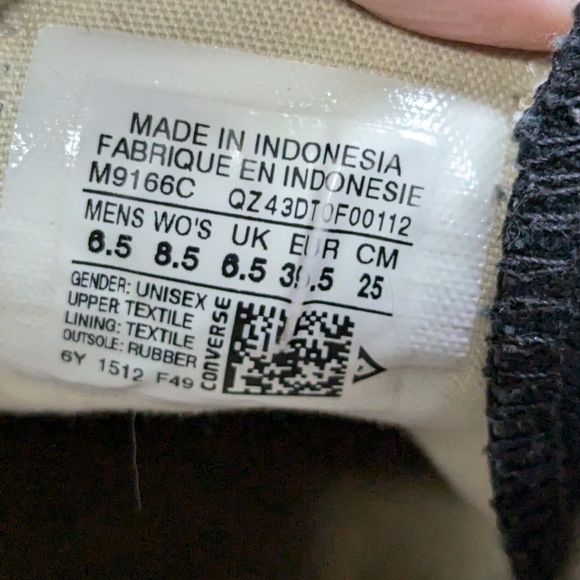 Converse All Stars Black EU 39.5 US M 6.5 US W 8.5 - Picture 5 of 6